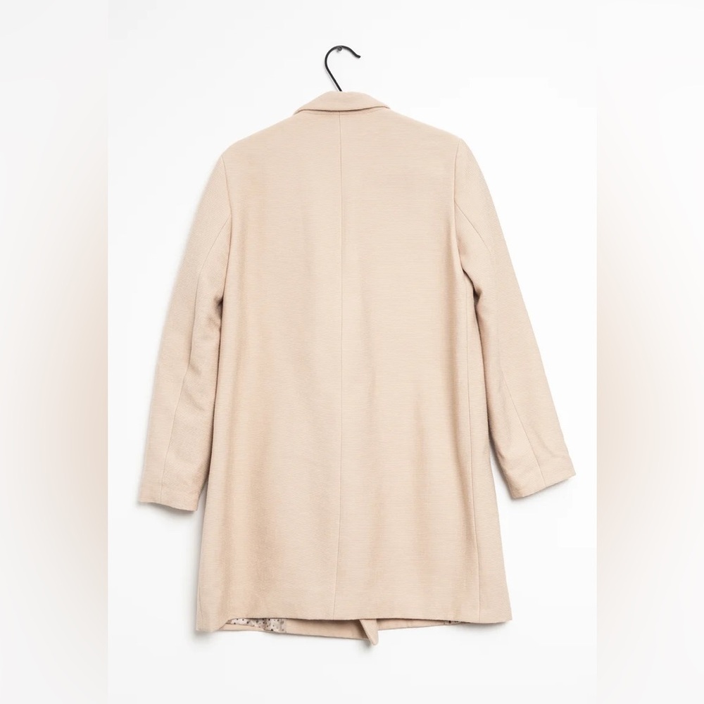 NWT Zara Women’s Light Pink Nude Double Breasted Textured Coat - Picture 4 of 16